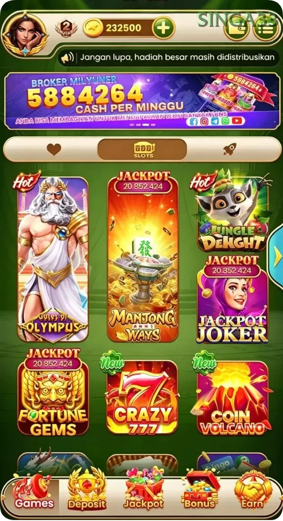 Cuplikan layar AWSLOT777 — menu navigasi